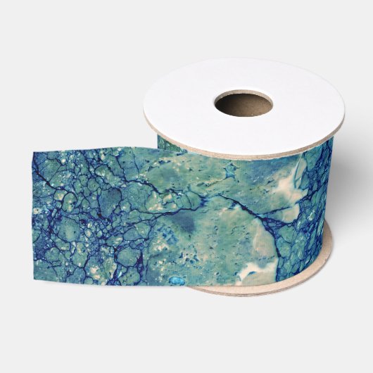 Blaue Aquamarin grüne Marmorstruktur Ripsband (Spule)