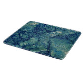 Blaue Aquamarin grüne Marmorstruktur Schneidebrett (Ecke)