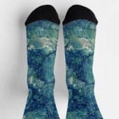 Blaue Aquamarin grüne Marmorstruktur Socken (Oben)