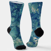 Blaue Aquamarin grüne Marmorstruktur Socken (Gewinkelt)