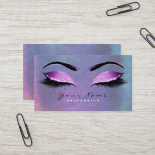Blaue Aquamarin rosa Beauty Lashes Makeuyes Glitze Visitenkarte