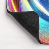 Blaue Aquamarin rosa gelbe weiße Abstraktion Mousepad (Ecke)