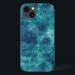 Blaue Aquamarine Aquarellabstraktion Case-Mate iPhone Hülle<br><div class="desc">Blauer und aquamariner Aquarell ombre trübe gesprenkelte abstrakte Malerei.</div>