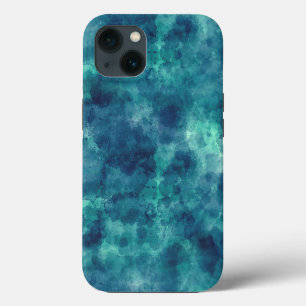 Blaue Aquamarine Aquarellabstraktion iPhone 13 Hülle