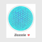 Blaue aquamarine Blume des Lebens, ängstliche Geom Aufkleber (Blatt)