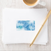 Blaue Aquamarine Farbe Abstrakt Adressaufkleber (Insitu)