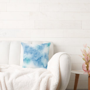 Blaue aquamarine Farbe Abstrakt Kissen
