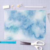 Blaue Aquamarine Farbe Abstrakt Seidenpapier (Handwerk)