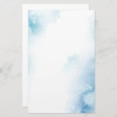 Blaue Aquamarine Farbe Abstrakter Rahmen Briefpapier (Vorne/Hinten)