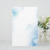 Blaue Aquamarine Farbe Abstrakter Rahmen Briefpapier (Stehend Vorderseite)