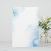 Blaue Aquamarine Farbe Abstrakter Rahmen Briefpapier (Stehend Vorderseite)