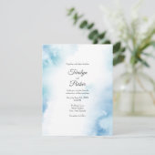 Blaue Aquamarine Farbe Abstrakter Rahmen Einladung (Stehend Vorderseite)