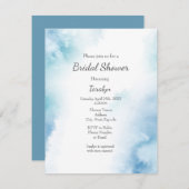 Blaue Aquamarine Farbe Abstrakter Rahmen Einladung (Vorne/Hinten)