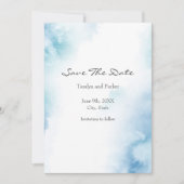 Blaue Aquamarine Farbe Abstrakter Rahmen Save The Date (Vorderseite)