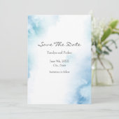 Blaue Aquamarine Farbe Abstrakter Rahmen Save The Date (Stehend Vorderseite)