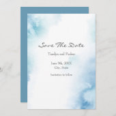 Blaue Aquamarine Farbe Abstrakter Rahmen Save The Date (Vorne/Hinten)