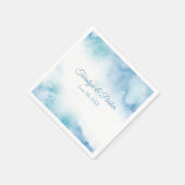 Blaue Aquamarine Farbe Abstrakter Rahmen Serviette (Ecke)