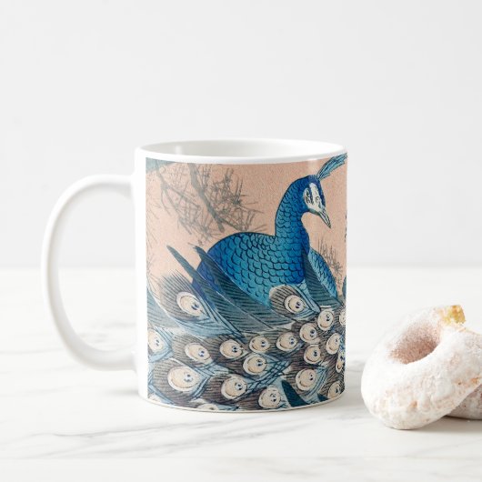 Blaue Aquamarine Friedenstruppen Kaffeetasse (Mit Donut)