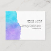 Blaue aquamarine grüne Aquarellkarte Visitenkarte (Rückseite)