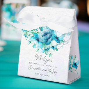 Blaue aquamarine grüne Blume Hochzeit Geschenkschachtel