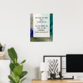 Blaue, Aquamarine, grüne und goldfarbene Abstrakte Poster (Heimbüro)