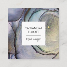 Blaue Aquamarine Lila und goldene Alkoholische Get Quadratische Visitenkarte