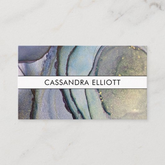 Blaue Aquamarine Lila und goldene Alkoholische Get Visitenkarte (Vorderseite)