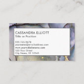 Blaue Aquamarine Lila und goldene Alkoholische Get Visitenkarte (Rückseite)