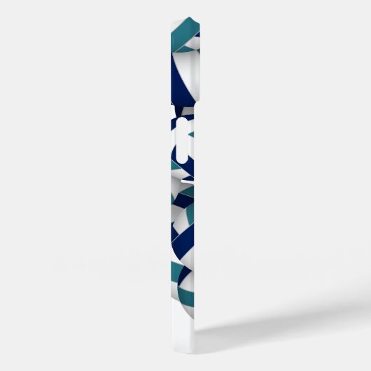 Blaue aquamarine Mädchenvolleyballmuster Case-Mate iPhone Hülle (Rückseite / Rechts)