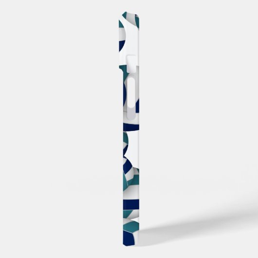 Blaue aquamarine Mädchenvolleyballmuster Case-Mate iPhone Hülle (Rückseite / Links)