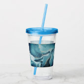 Blaue Aquamarine Marmorverkleidung Akryllischer Tu Acryltrinkbecher (Rückseite)