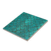 Blaue aquamarine Meerjungfrau-Skalen Fliese (Seite)