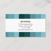 Blaue Aquamarine Minimalistische Streifen handgefe Visitenkarte (Rückseite)