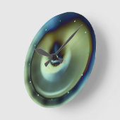 Blaue Aquamarine, moderne, abstrakte Wandleuchte Runde Wanduhr (Winkel)