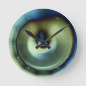 Blaue Aquamarine, moderne, abstrakte Wandleuchte Runde Wanduhr (Vorderseite)