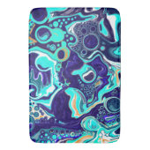 Blaue Aquamarine Ozeane Wirbel Marmorflüssiges Kun Badematte (Vorderseite Vertikal)