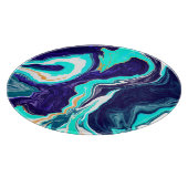 Blaue Aquamarine Ozeane Wirbel Marmorflüssiges Kun Schneidebrett (Ecke)