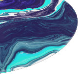 Blaue Aquamarine Ozeane Wirbel Marmorflüssiges Kun Schneidebrett (Ecke)