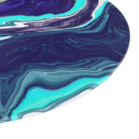 Blaue Aquamarine Ozeane Wirbel Marmorflüssiges Kun Schneidebrett (Ecke)