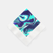 Blaue Aquamarine Ozeane Wirbel Marmorflüssiges Kun Serviette (Ecke)