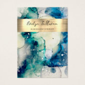 Blaue aquamarine Schmuckkarte für Wasserfarbfolie (Vorderseite)