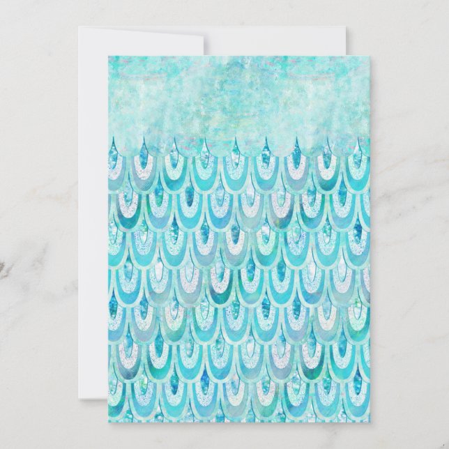 Blaue Aquamarine Shiny-Meerjungenskala (Vorderseite)