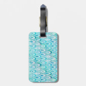 Blaue Aquamarine Shiny-Meerjungenskala Gepäckanhänger (Rückseite vertikal)