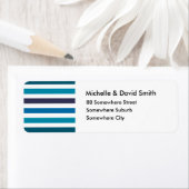Blaue Aquamarine Streifen Monogramm Muster (Insitu)