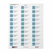Blaue Aquamarine Streifen Monogramm Muster (Vorne)