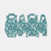 Blaue Aquamarine tropische Blätter Geschenkschachtel (Ungefaltet)