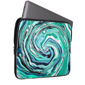 Blaue, Aquamarine, türkisfarbene und weiße Wirbel  Laptopschutzhülle (Vorne Rechts)