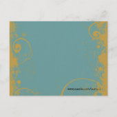 Blaue Aquamarine und goldgelbe Vintage Vogelart Postkarte (Rückseite)