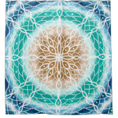 Blaue, Aquamarine und türkisfarbene Ozeanwellen Duschvorhang (Vorderseite)