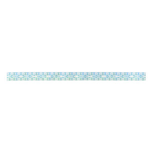 Blaue, Aquamarine und weiße Geometrien Satinband